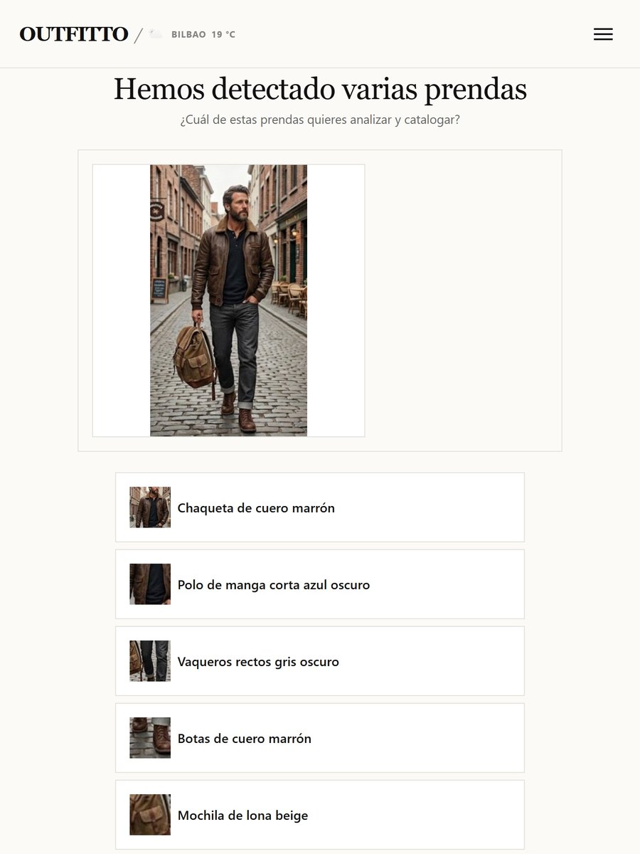 Outfitto detecta varias prendas en una sola foto de un look completo